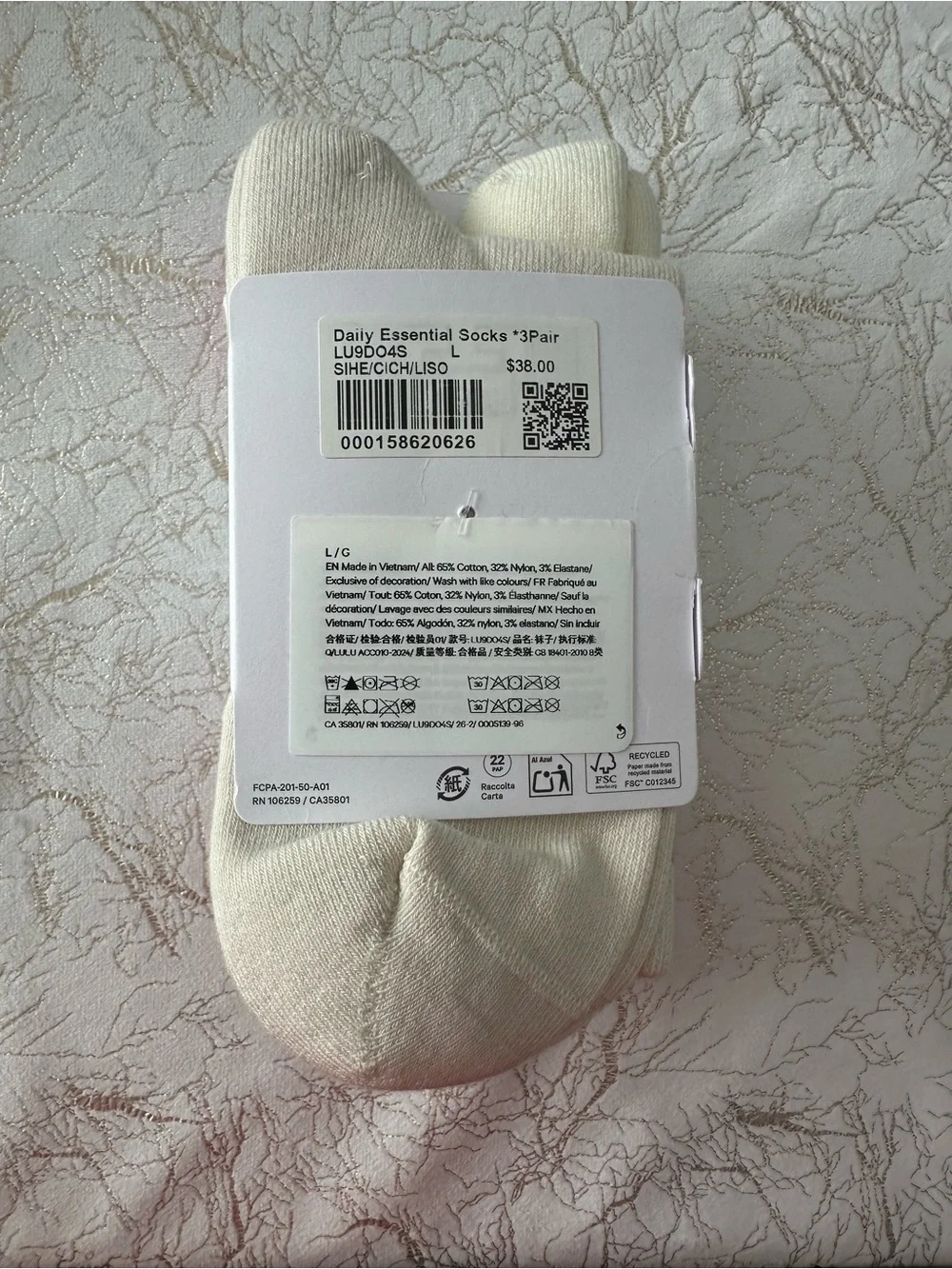 lululemon athletica Pink Striped Quarter-Length Socks (3 Pack)